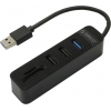 Orico <TWU32-3AST-BK> 3-Port  Hub, USB3.0 + 2xUSB2.0 + SD/microSD  Card Reader