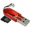 Kingston <FCR-MR(R/B)+SDC/2GB> microSecureDigital (microSD) Memory Card 2Gb +  USB microSD Reader