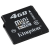 Kingston <SDM6/4GB> miniSecureDigital High Capacity (miniSDHC) Memory Card 4Gb Class6 + miniSD-->SD Adapter