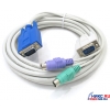 Multico <EW-C500T> кабель TKVM (D-Sub15M-->VGA15M&2xPS/2) <5м>
