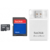 SanDisk microSecureDigital High Capacity (microSDHC) Memory Card 4Gb + microSD-->SD Adapter + USB CR