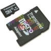 Transcend <TS4GUSDHC6> microSDHC Memory Card 4Gb Class6 +  microSD-->SD Adapter