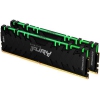 Память Kingston Fury Gaming DDR4 Общий объём памяти 64Гб Module capacity 32Гб Количество 2 3600 МГц Радиатор Множитель частоты шины 18 1.35 В RGB черный KF436C18RBAK2/64
