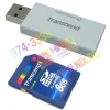 Transcend <TS8GSDHC6-S5W> SecureDigital High Capacity (SDHC) Memory Card 8Gb Class6 + USB SDHC/MMC Reader