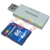 Transcend <TS4GSDHC6-S5W> SecureDigital High Capacity (SDHC) Memory Card 4Gb Class6 + USB SDHC/MMC Reader
