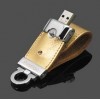 Память (USB flash), PRESTIGIO Leather Flash Drive NAND Flash 4GB USB 2.0 Gold (EJPMSLDF4096SIGOLD)