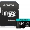 Карта памяти MICRO SDXC 64GB W/ADAP. AUSDX64GUII3CL10-CA1 ADATA