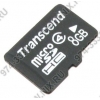 Transcend <TS8GUSDHC4> microSDHC Memory Card 8Gb Class4 +  microSD-->SD Adapter