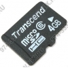 Transcend <TS4GUSDC6> microSDHC Memory  Card 4Gb Class6