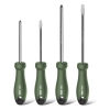 Набор отверток "Home Series Green" Deli HT1004L 4шт SL5x100+SL6x150+PH1x100+PH2x150, эксклюзивный дизайн, рукоятка из высококачественного софттач пластика