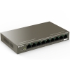 Коммутатор Tenda TEF1109P-8-63W Коммутатор неуправляемый PoE, 9 портов 9x100 Мбит/с, PoE 8х58 Вт, настольный