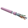 Кабель Hyperline FUTP4-C5E-S24-IN-LSLTX-PK-305 (305м) витая пара, экранированный F/UTP, общий экран фольга, категория 5e, 4 пары 24 AWG, 4х2х0,51 мм, однопроволочныежилы, нг(А)-LSLTx, внутренний -20°C – +60°C,  розовый,системная гарантия 25 лет