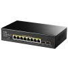 Коммутатор CUDY 8-Port Gigabit PoE+ Switch with 2 Gigabit SFP slot 120W 8-10/100/1000 BASE-T Gigabit ports, 2-1000 BASE-X SFP Slot, 8-port IEEE 802.3at PoE+ Injector, Supports PoE power up to 30W for each PoE port, Extend Mode (Port#7 and #8 support transmit distance up to 250m at 10 Mbps ), Port Li