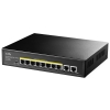 Коммутатор CUDY 8-Port Gigabit PoE+ Switch with 2 Gigabit Uplink Ports 120W                                          8 RJ-45 10/100/1000M PSE ports +2 RJ45 10/100/1000  Uplink Port Unmanaged PoE+ Switch 120W,  802.3af/at standard,Alternative 1/2(+),3/6(-), Steel Case, Watchdog, 120W internal (GS1010
