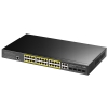 Коммутатор CUDY 24-Port Layer 2 Managed Gigabit PoE+ Switch with 4 Gigabit Combo Ports  400W Layer 2 Managed 28 Ports 10/100/1000M PoE Switch ,1-24 Port support POE (802.3at/af) ,with 4 Uplink Gigabit SFP/ETH Combo port + 1 Managed Port, IEEE 802.3af/at Standard, Each Port Max support 30W, Support Q