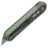 Технический нож "Home Series Green" Deli HT4008L  Т-образное лезвие с механизмом автоматического возврата, эксклюзивный дизайн, корпус из высококачественного софттач пластика (HT4008L плохая упаковка)