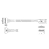 Кабель JPC P7360GB00800-1    Cable MCIO x8 74P (прямой Straight Type)  -TO-  MCIO x8 74P (угловой Right Exit) , 85 Ohm, L:80cm