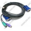 ATEN <2L-5503UP> Кабель для KVM переключателей (VGA15M+USB->2xPS/2M+VGA15F, 3.0м)
