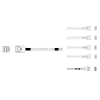 Кабель Miradeed  MD-6715030,  HDmSAS SFF8643 -to- 4*SATA + SideBand, 12G, 85 Ohm, 100cm