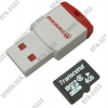 Transcend <TS4GUSDHC6-P3>Micro SecureDigital High Capacity (MicroSDHC) Memory Card 4Gb Class6 + USB microSD Reader