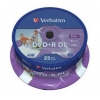 Диск DVD+R DL Verbatim 8.5Gb 8x Cake Box (25шт) Double Layer Printable (43667) (мин.кол.8)