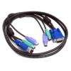 Кабель KVM Dlink разъем PS/2 клавиатурный, PS/2 для мыши, для монитора.длина 1,5м(Dlink DKVM-CB15 )