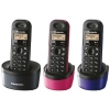 Телефон Panasonic Dect KX-TG1313RU4 (3 трубки - серая, красная и синяя)