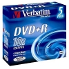 Диск DVD+R Verbatim 4.7Gb 16x Jewel case (5шт) (43497) (мин.кол.20)
