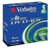 Диск DVD-RW Verbatim 4.7Gb 4x Jewel case (5шт) (43285) (мин.кол.20)