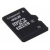 Флеш карта microSDHC 4Gb Class4 Kingston SDC4/4GB + adapter