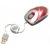 Мышь A4 BW-18K-1 red optical mini USB retractable cable
