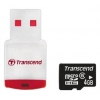 Флеш карта micro SDHC 4GB class 6 with RDP3 Card Reader Transcend (TS4GUSDHC6-P3)