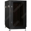NT PRACTIC / MGLASS 18-66 B Шкаф 19" напольный, чёрный 18U 600x600, дверь  стекло-металл (3ч)