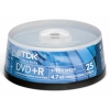 Диск TDK DVD+R 4.7Gb 16x Cake Box (25шт) (t19443) DVD+R47CBED25 (мин.кол.5)