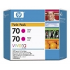 Картридж струйный HP 70 CB344A Magenta  (упаковка из 2 шт C9453A) для DJ Z2100/Z3100