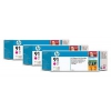 Картридж струйный HP №91 C9484A пурпурный x3уп. для HP DJ Z6100