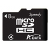 Флеш карта microSDHC 8Gb Class4 A-Data  (AUSDH8GCL4-R)