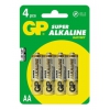 Батарея GP Super Alkaline 15A LR6 AA (4шт) (GP 15A-BC4) (мин.кол.10)