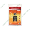 Карта памяти 16ГБ Transcend "TS16GUSDHC2" Micro SecureDigital Card HC Class2 + адаптер 