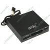 Устройство чтения карт памяти CF/MD/SM/XD/MMC/SD/MS Acorp "CRIP200-B" ver.5.0, в 3.5" отсек, доп. порт USB, черный (USB2.0) (oem)