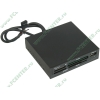 Устройство чтения карт памяти CF/MD/SM/xD/MMC/SD/MS Gembird "FDI2-ALLIN1-B", в 3.5" отсек, доп. порт USB, черный (USB2.0) (ret)