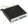 Устройство чтения карт памяти CF/MD/SM/xD/MMC/SD/microSD/MS Gembird "FDI2-ALLIN1-S-BT", в 3.5" отсек, доп. порт USB, модуль Bluetooth, серебр. (USB2.0) (ret)