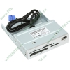 Устройство чтения карт памяти CF/MMC/SD/MS/MSDuo/xD Samsung SEMA "SFD-321F/TS41US", в 3.5" отсек, доп. порт USB, серебр. (USB2.0) (oem)