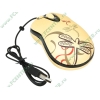 "Мышь" A4Tech "G-Cube Nature Mini Optical Mouse GOE-6DN" оптич., 3кн.+скр., бежевый, с рисунком (USB) (ret)