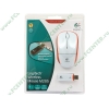 "Мышь" Logitech "Wireless Mouse M205" 910-001097 оптич., беспров., 2кн.+скр., бело-оранж. (USB) (ret)