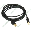 Кабель USB2.0 соединительный USB A-B Konoos "KC-USB2-AMBM-3", с позолоченными контактами, с ферритовыми кольцами (3.0м) (ret)
