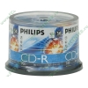Диск CD-R 700МБ 52x Philips "CR7D5NB50" 80min пласт. коробка, на шпинделе (50шт./уп) 