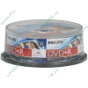 Диск DVD+R 4.7ГБ 16x Philips "DR416B25F" Printable, пласт.коробка, на шпинделе (25шт./уп.) 