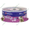 Диск DVD+R 4.7ГБ 16x Verbatim 43676 LightScribe пласт.коробка, на шпинделе (25шт./уп.) 