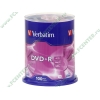 Диск DVD+R 4.7ГБ 16x Verbatim 43551 AdvancedAzo+ пласт.коробка, на шпинделе (100шт./уп.) 